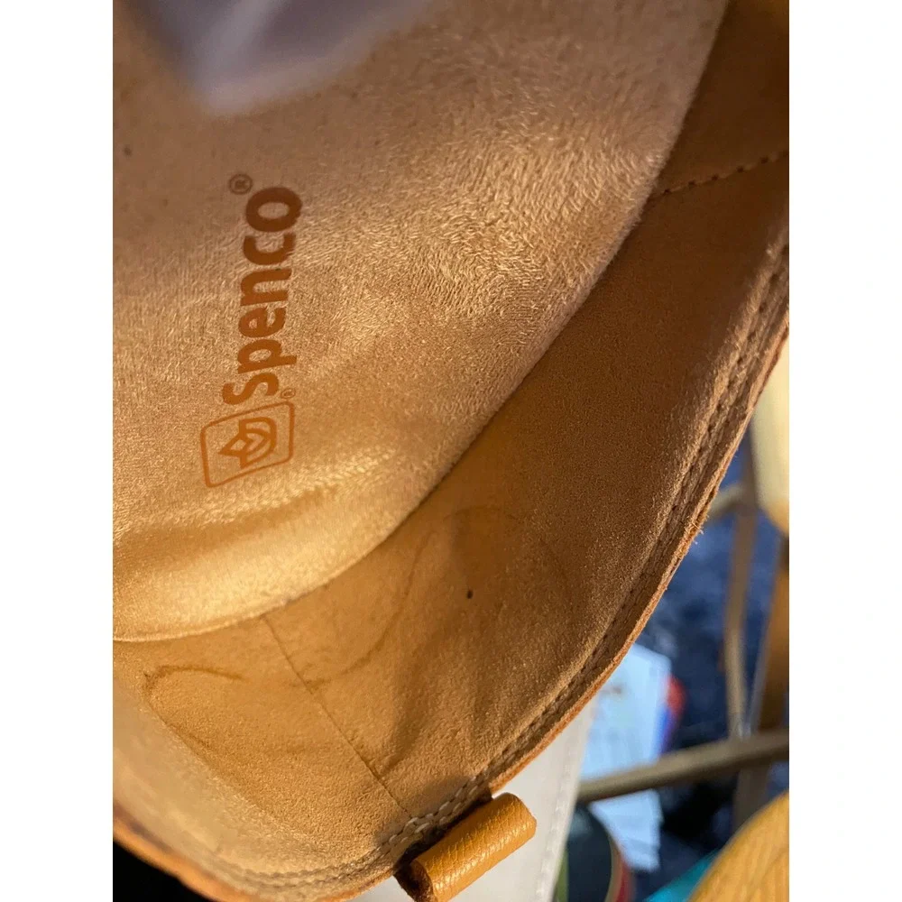 Spenco Mens Siesta Leather Slip On Loafers Tan Brown Orthotic Shoes Size 10 D **